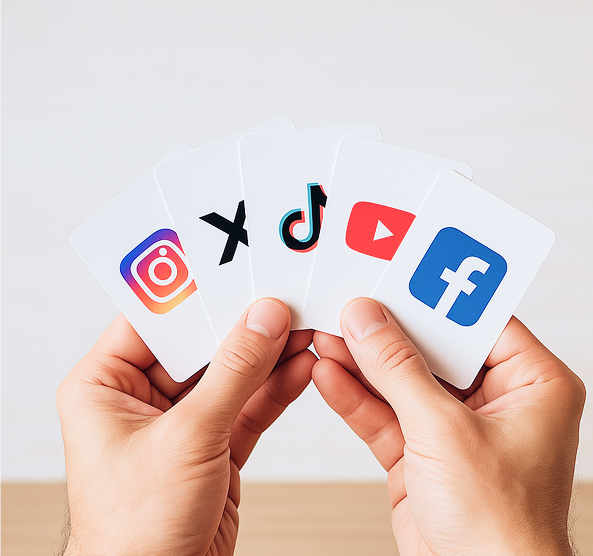 SNSのアイコンが描かれたカード