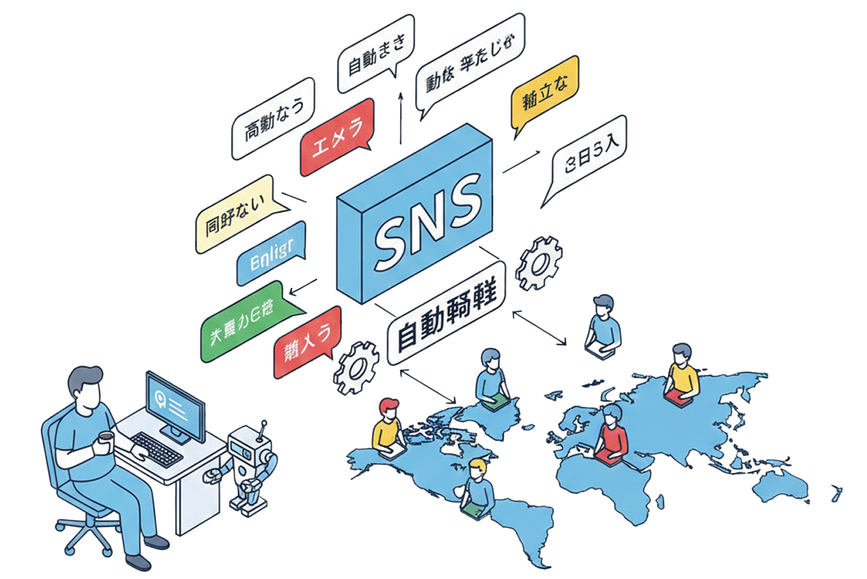 SNS自動翻訳のイメージ