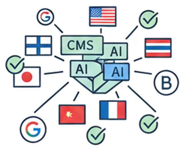 LingualGate CMS構造翻訳のイメージイラスト