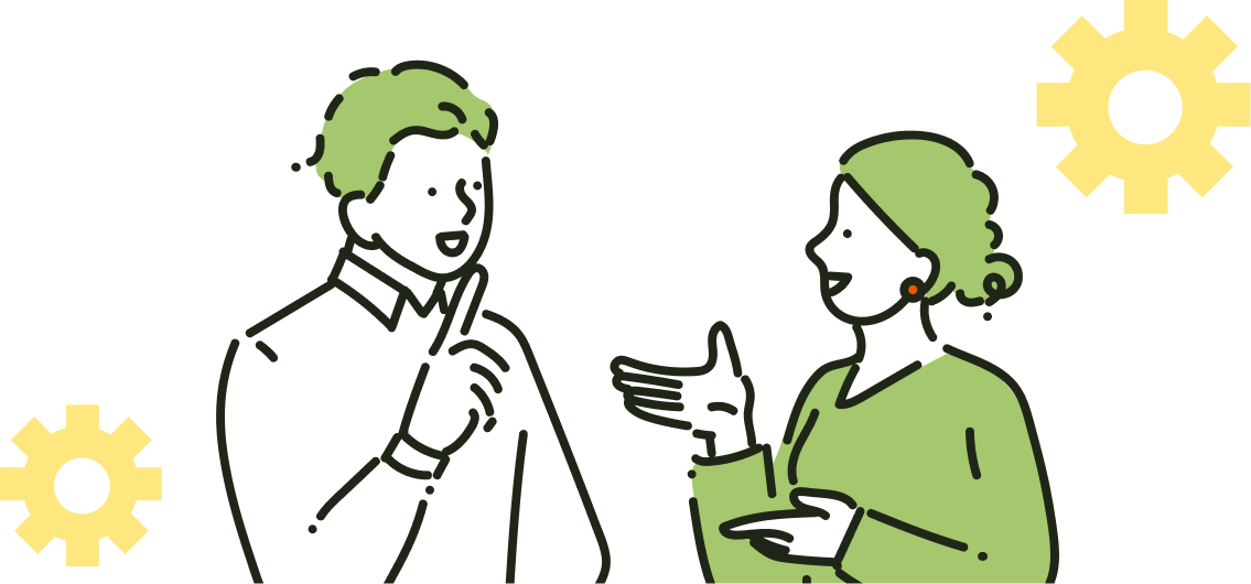 議論を通じて情報整備を進めるイメージイラスト